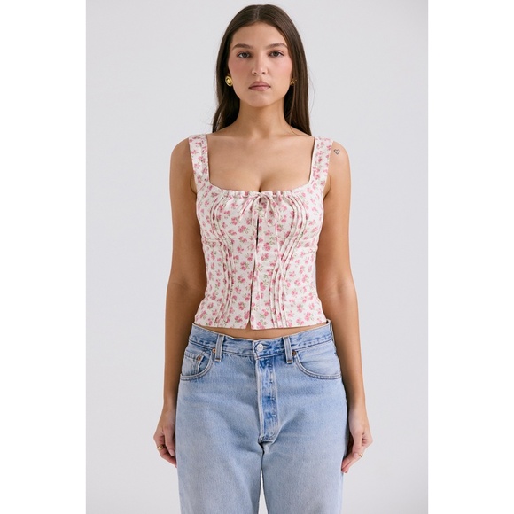 NEW House of CB Chicca Rosebud Print Top Medium - Picture 8 of 15